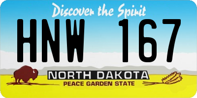 ND license plate HNW167