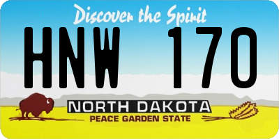 ND license plate HNW170
