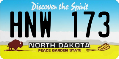 ND license plate HNW173