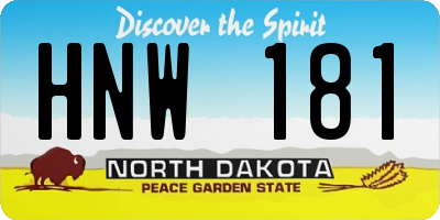 ND license plate HNW181