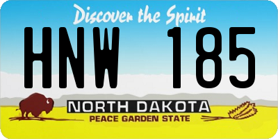 ND license plate HNW185