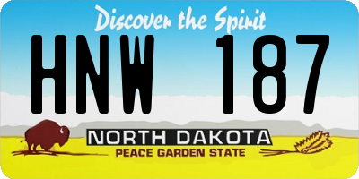 ND license plate HNW187