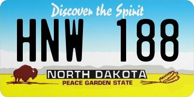 ND license plate HNW188