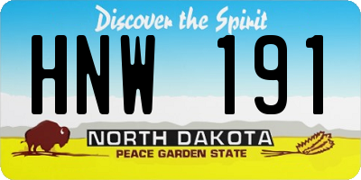 ND license plate HNW191