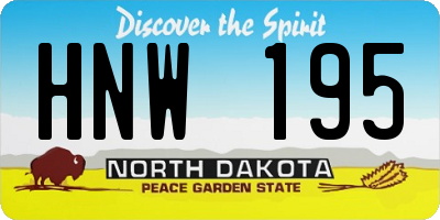 ND license plate HNW195