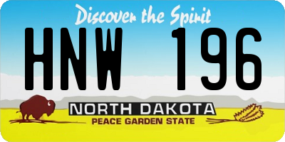 ND license plate HNW196