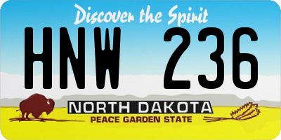 ND license plate HNW236
