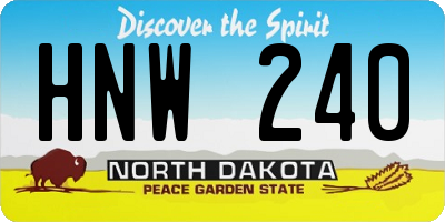 ND license plate HNW240