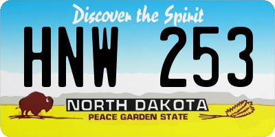 ND license plate HNW253