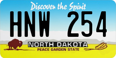 ND license plate HNW254