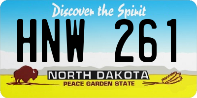 ND license plate HNW261