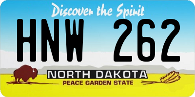 ND license plate HNW262