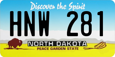 ND license plate HNW281