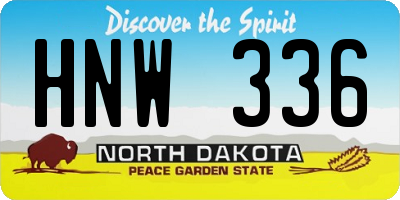 ND license plate HNW336