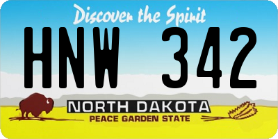 ND license plate HNW342