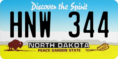 ND license plate HNW344