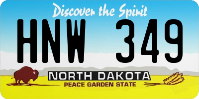 ND license plate HNW349