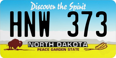 ND license plate HNW373