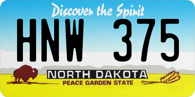 ND license plate HNW375