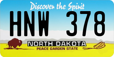 ND license plate HNW378