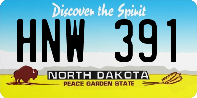 ND license plate HNW391