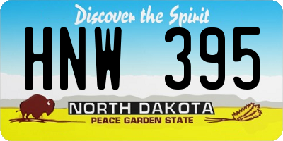 ND license plate HNW395