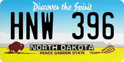 ND license plate HNW396