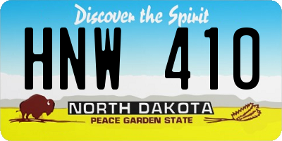 ND license plate HNW410
