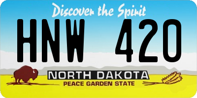 ND license plate HNW420
