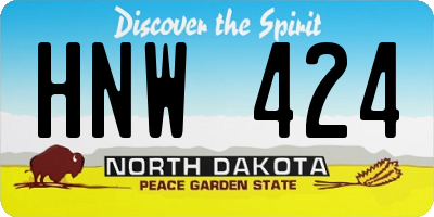 ND license plate HNW424