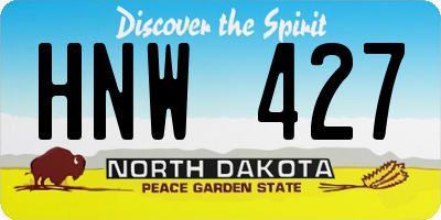 ND license plate HNW427