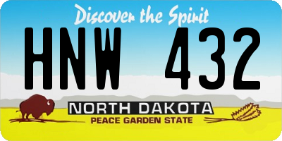 ND license plate HNW432