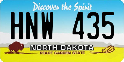 ND license plate HNW435