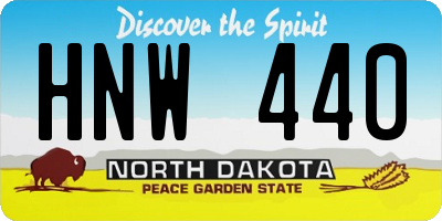 ND license plate HNW440