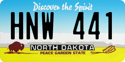 ND license plate HNW441