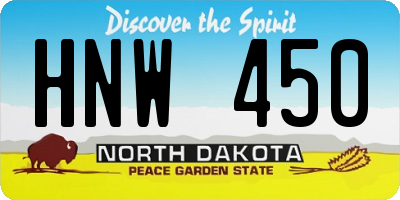 ND license plate HNW450