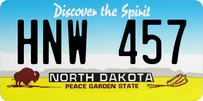 ND license plate HNW457