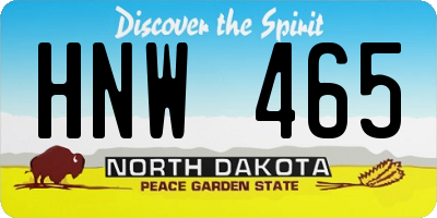ND license plate HNW465