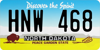 ND license plate HNW468