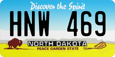ND license plate HNW469