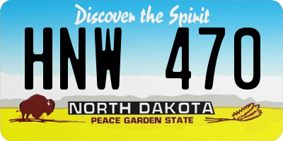 ND license plate HNW470