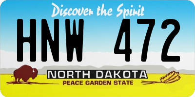 ND license plate HNW472