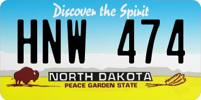 ND license plate HNW474