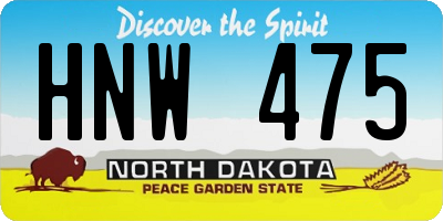 ND license plate HNW475