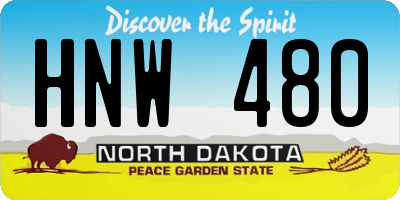 ND license plate HNW480