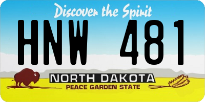 ND license plate HNW481