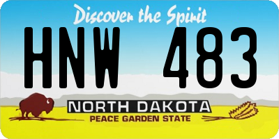 ND license plate HNW483
