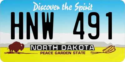 ND license plate HNW491