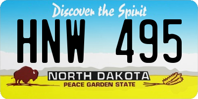 ND license plate HNW495