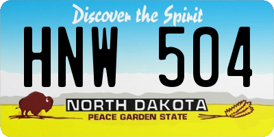 ND license plate HNW504